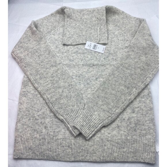 LOFT Women's  Size XS Stitchy Turtleneck Sweater Gray - Picture 4 of 11